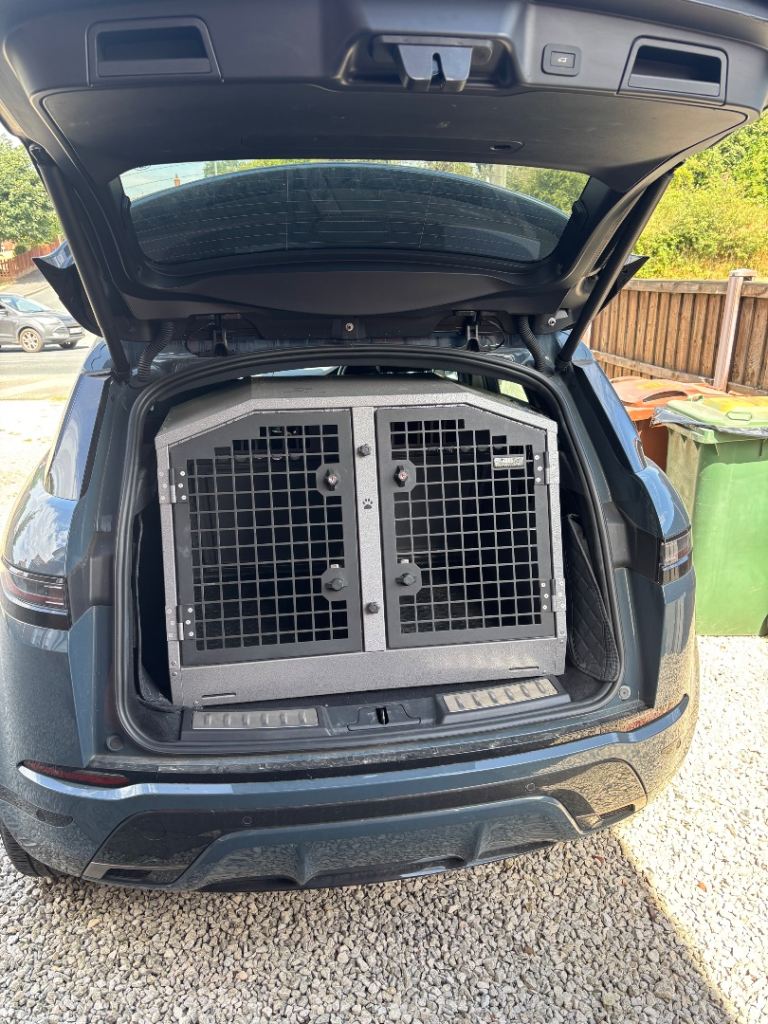 Trans K9 Double dog cage fits Range Rover Evoque and loads more cars.