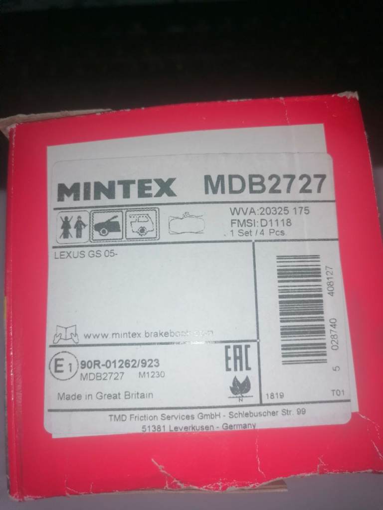 Brake Pads Genuine Mintex