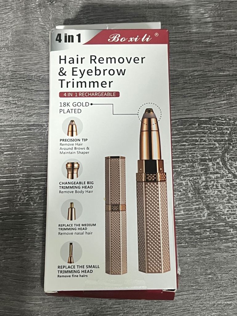 Boxili 4-in-1 Rechargeable Hair Remover & Eyebrow Trimmer – Rose Gold – Brand New Sealed