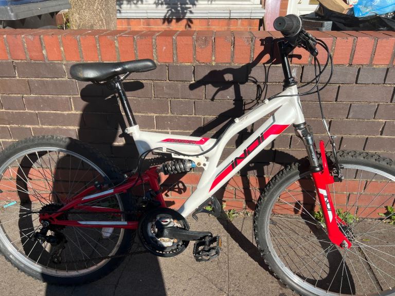INDY Mountain Bike - Full Suspension, Grey & Red