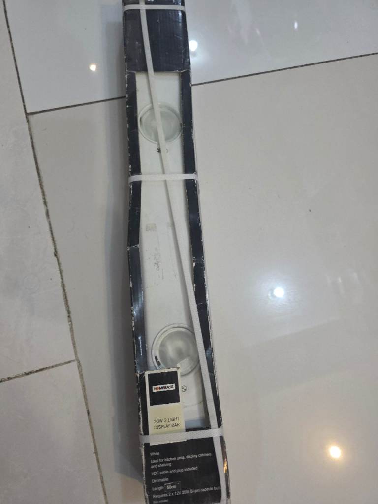White kitchen unit display light