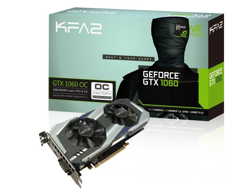 KFA2 GeForce GTX 1060 OC Graphics Card - Good Working Order