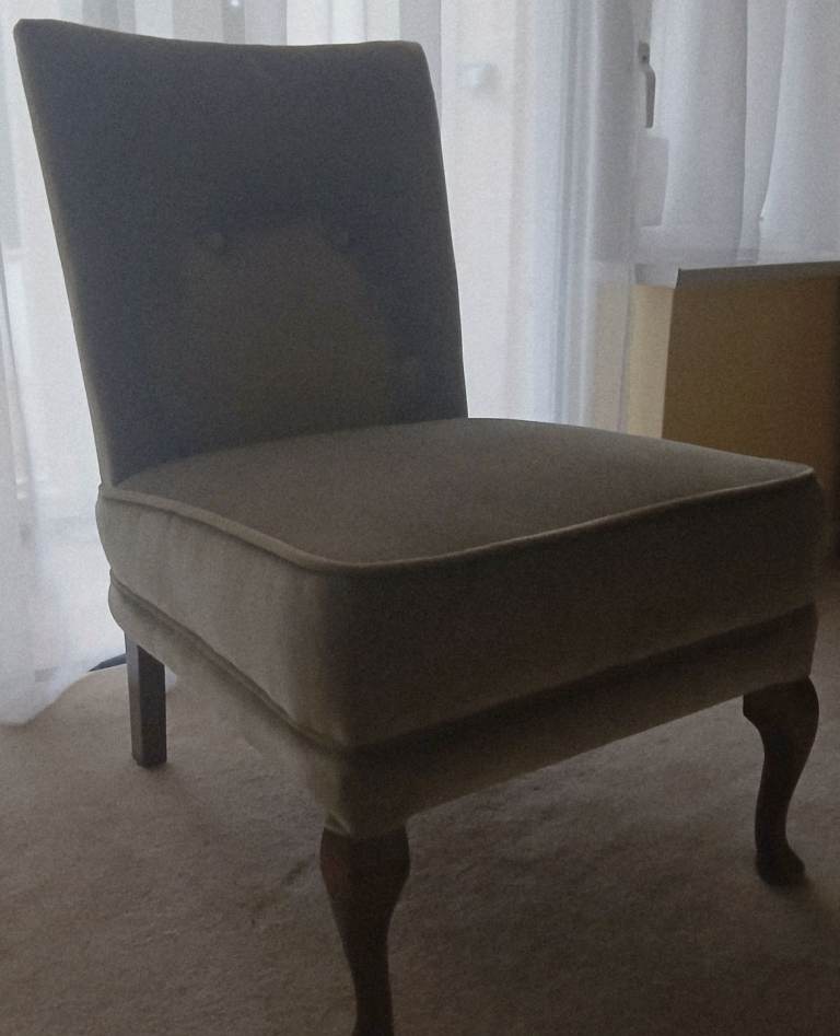 vintage green plush velvet slipper nursing chair seat