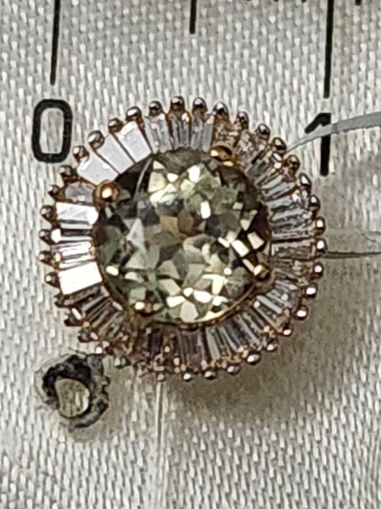 18Ct Pendant Yellow Gold Grade AAA Turkizite Taper Baguette  GH-SI Diamond New 