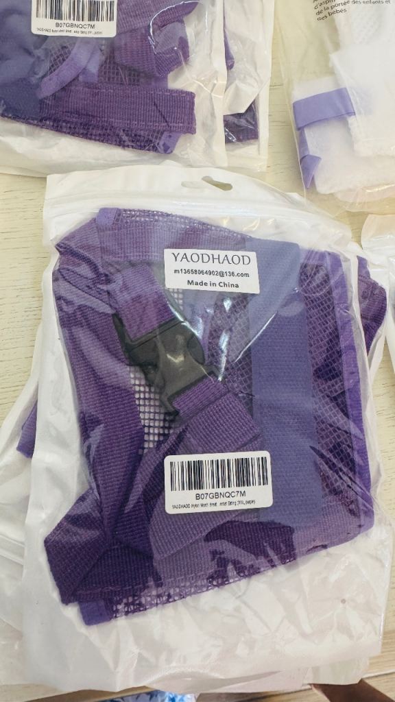 Purple Nylon Mesh Dog Harness – Adjustable Pet Vest with Secure Buckle, XXL