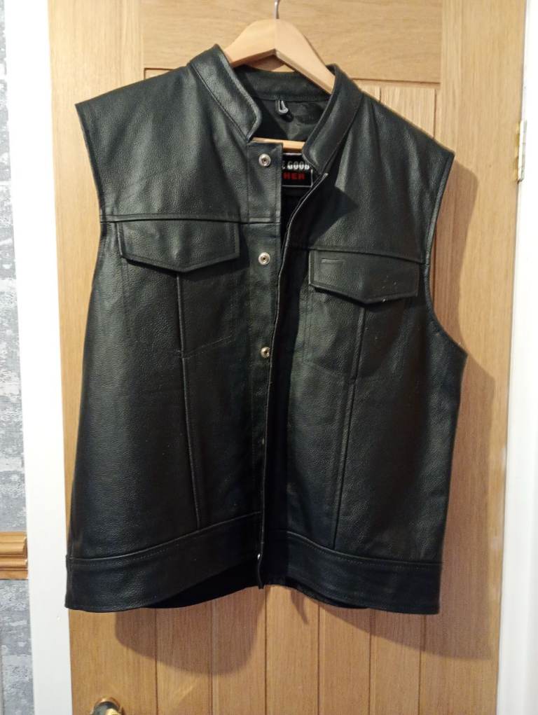 Motorcycle leather waistcoat 