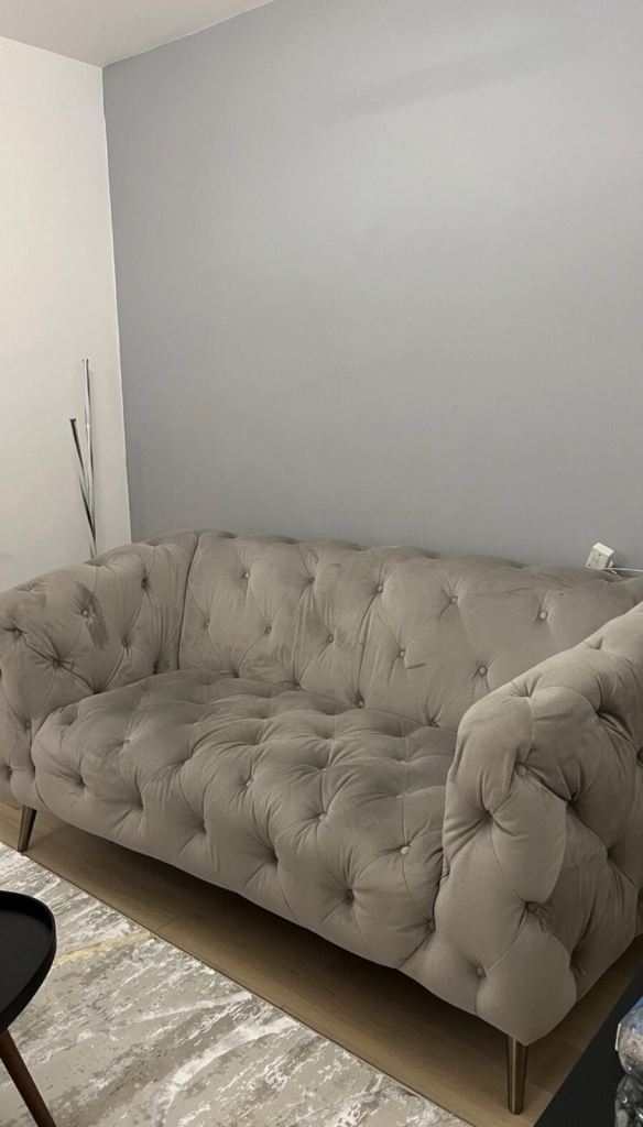 Grey Velvet Sofology Sofa - Very Good Condition