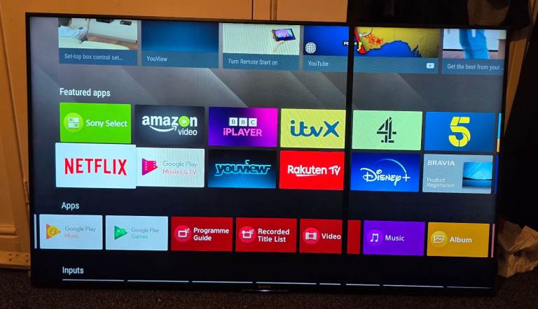 Smart TV Sony 65 inch line on screen but Fully Working order  NO STAND 