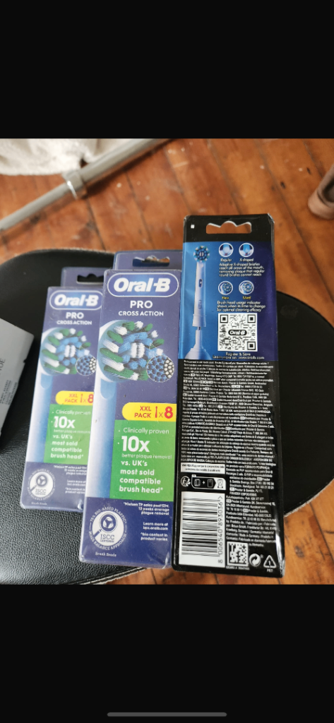 Oral-B Pro Cross Action Electric Toothbrush Heads - New, 2 Packs of 8