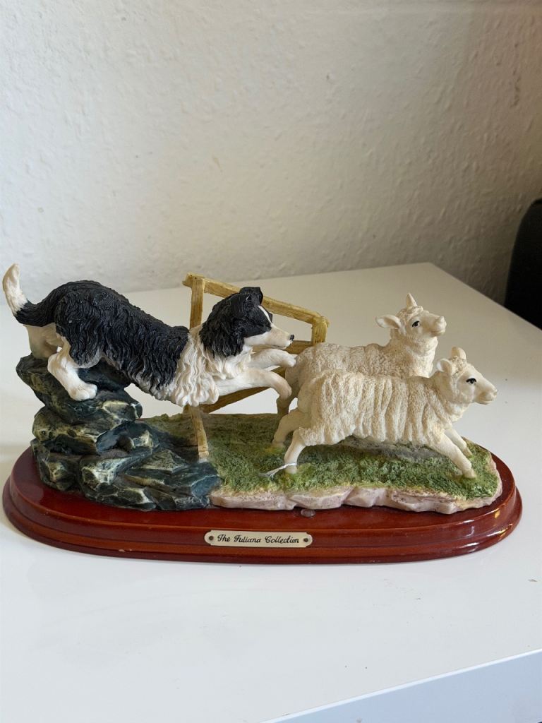 Juliana Collection Border Collie & Sheep Figurine Ornament