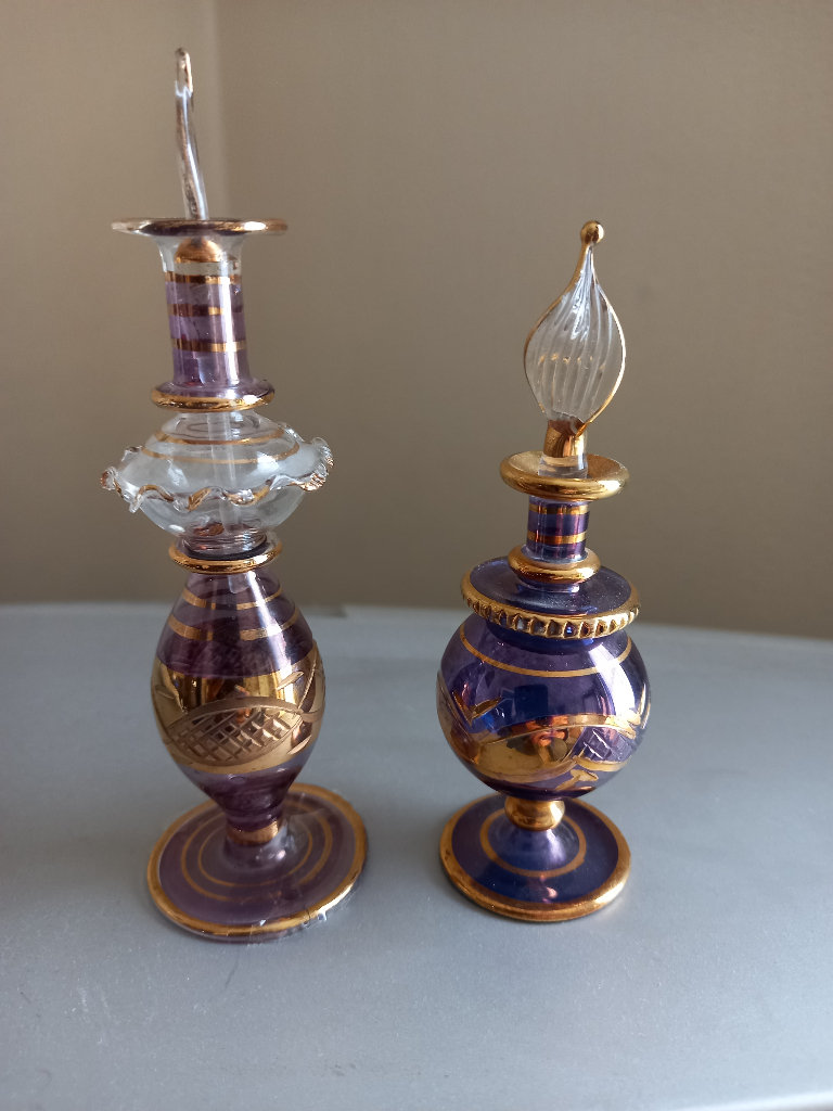 2 Egyptian perfume bottles