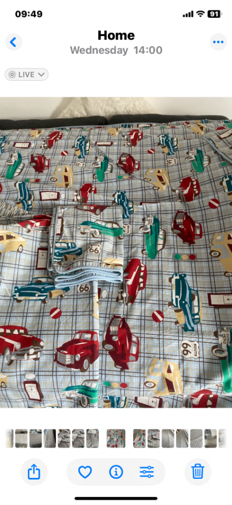 Childs route 66 bedding with blackout curtains for 2 single beds ex cond