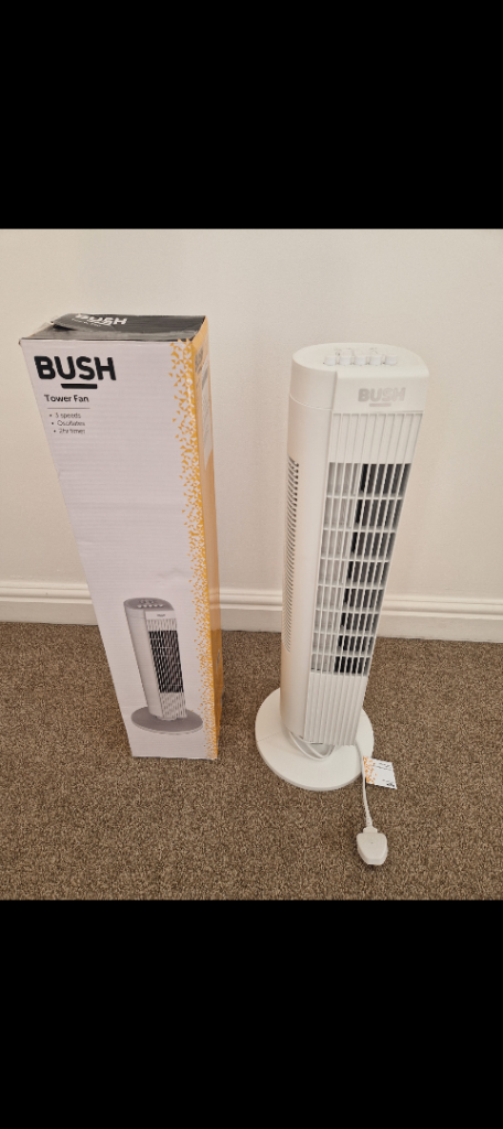 Bush White Tower Fan Air-conditioning 