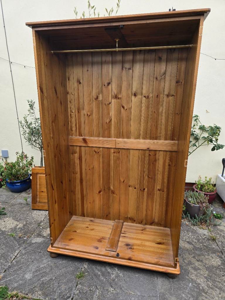 Pine wardrobe in good solid condition 