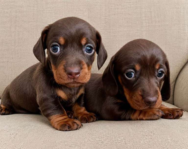 Choc/Tan Mini Smooth Dachshund Pups