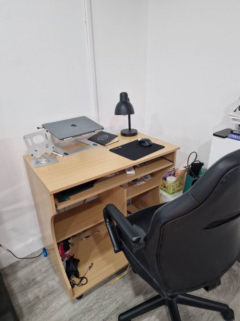 Argos Home Workstation Office Desk - Beech, Good Condition