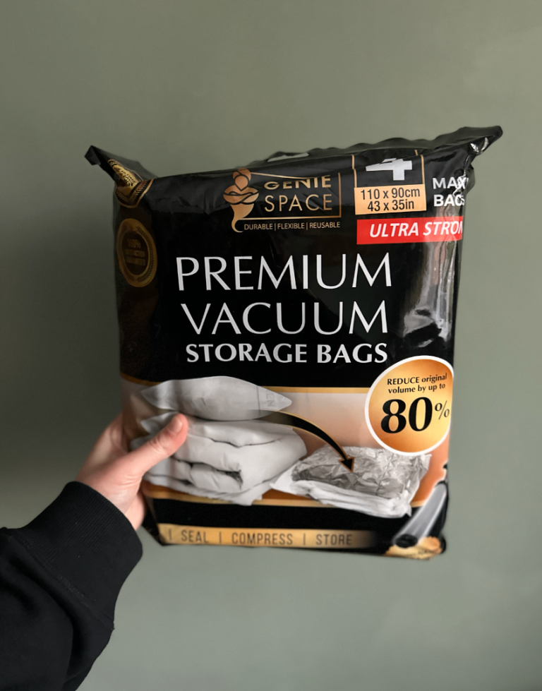 Genie Space Vacuum Bags 4x MAXI 110x90cm Airtight Reusable 80% More Space for Clothes & Bedding