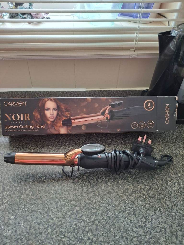 Carmen Noir 25mm Curling Tong – As Good As New, Rose Gold & Black