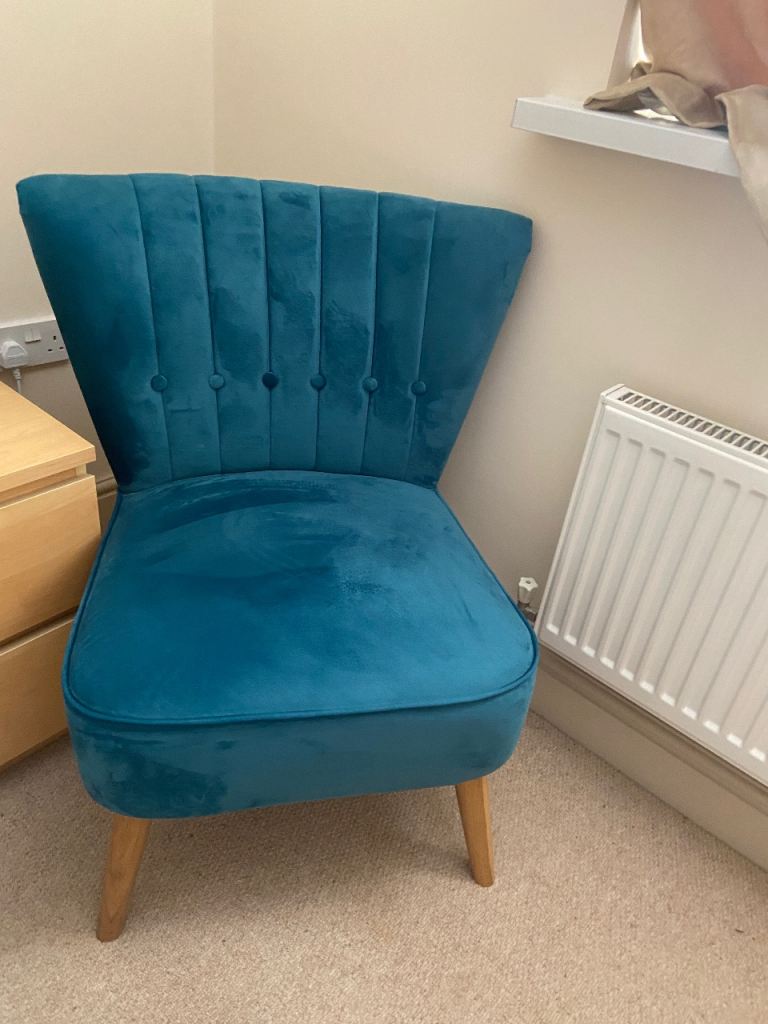 Occasional chair teal velvet 