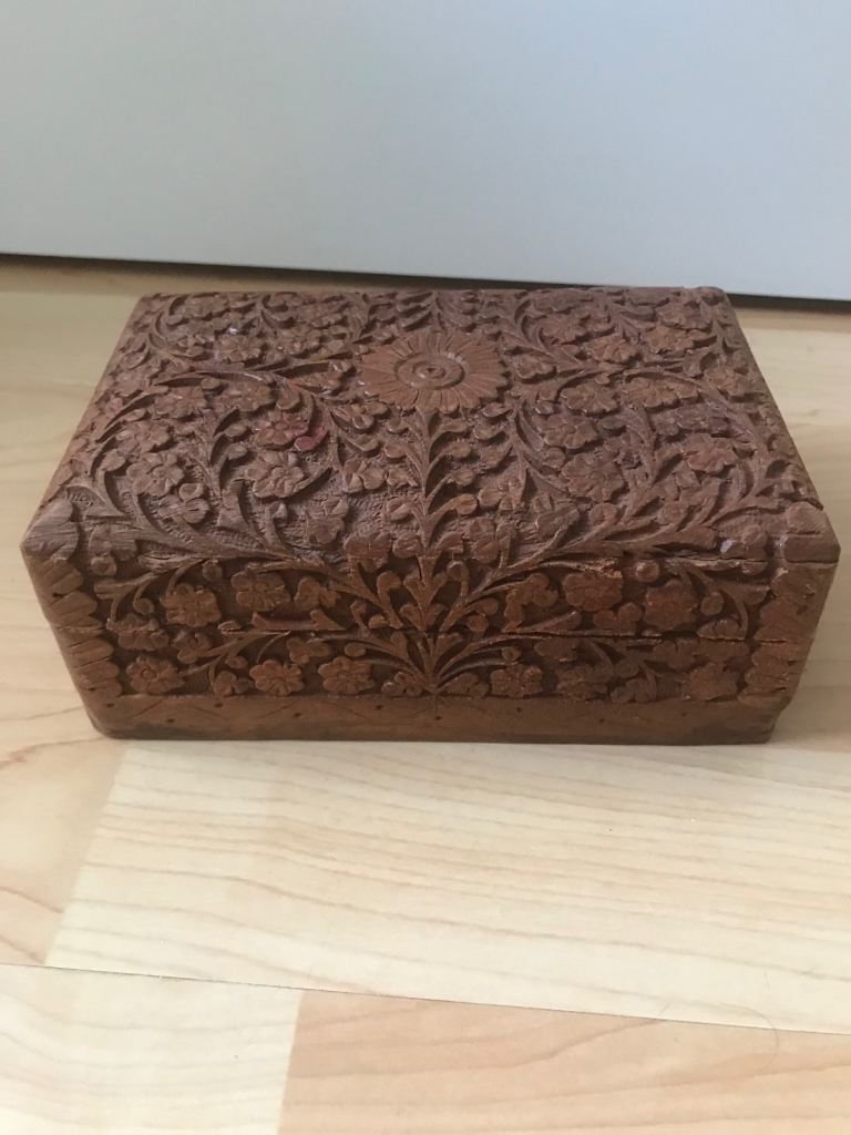 Wooden Carved Jewellery Box 