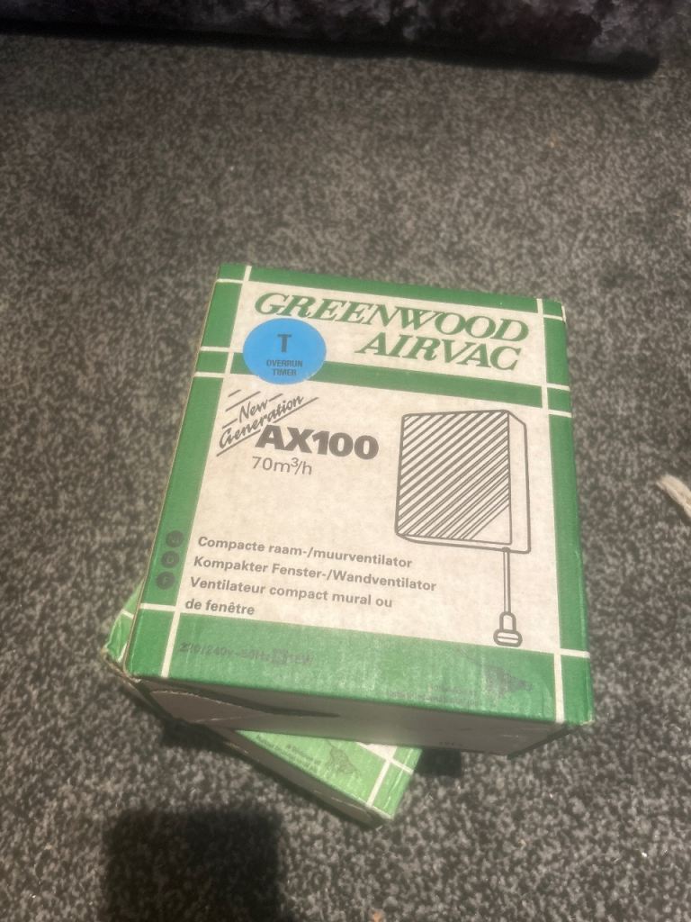 Greenwood Airvac AX100 Compact Fan – New in Box