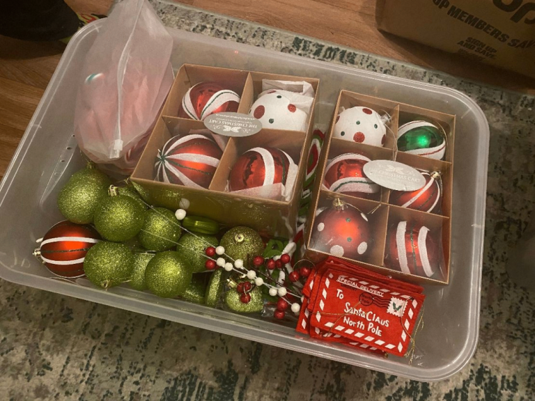 4 big boxes of Christmas decorations - Perfect for Grinch theme.