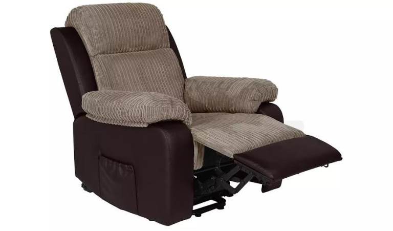 RISE AND RECLINE CHAIR - AS NEW - Brown - FREE DELIVERY