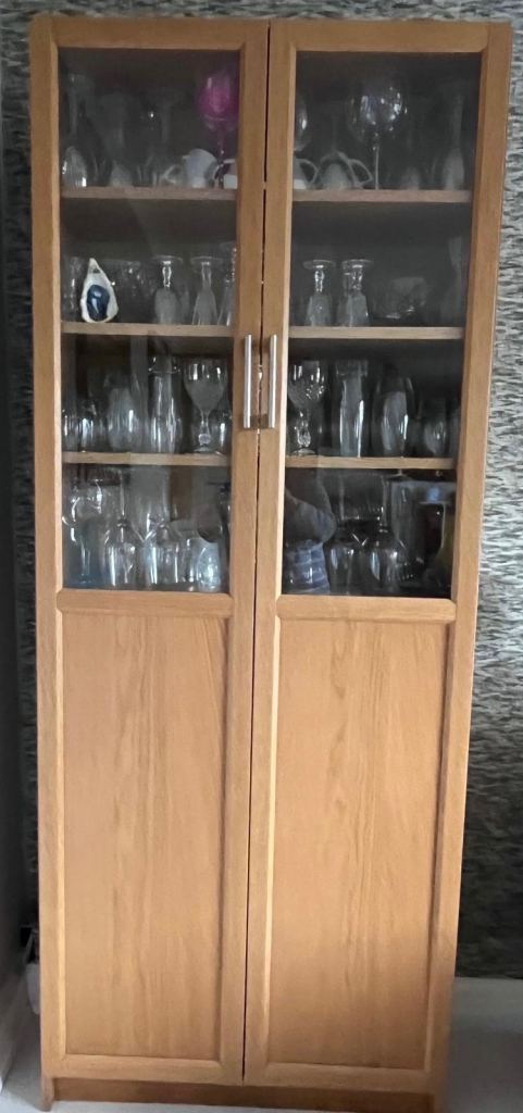 Oak Effect, Billy Bookcase with a Half Glazed Door