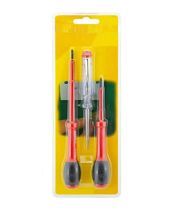 3-Piece Electrical Tester & Screwdriver Set – Insulated Repair Tool Kit