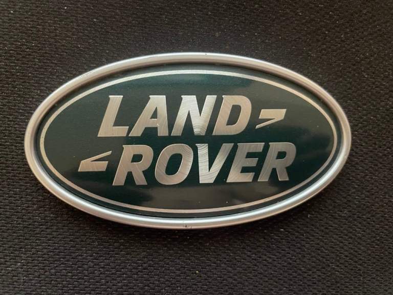 4x LAND ROVER BADGES - REAR - GREEN AND SILVER