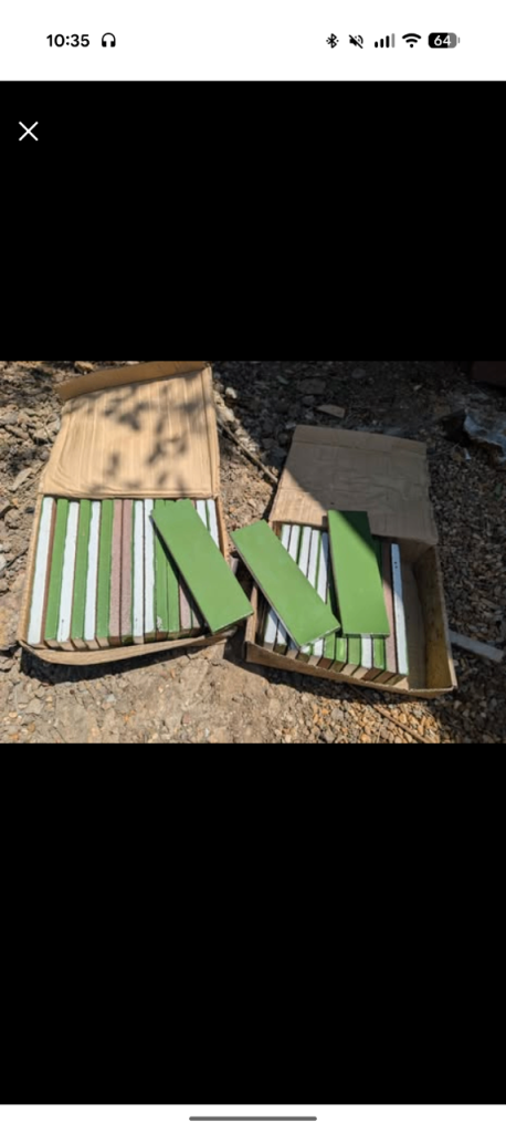Green glazed brick slips / tiles