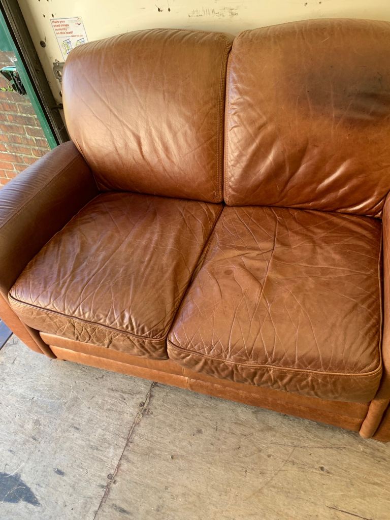 Leather sofa and chair