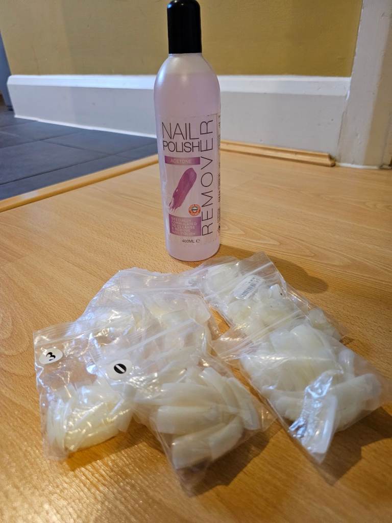 Artificial False Acrylic Nail Tips & Nail Polish Remover 400ml
