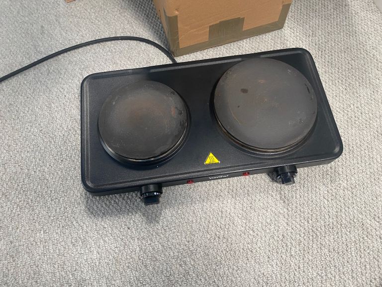 vonshef Counter top electric cooker with two hobs