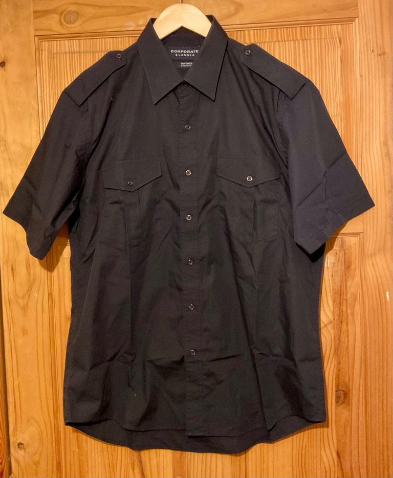 Mens Corporate Classic: Enforcer Black Short Sleeve Shirt ~ Size: 42