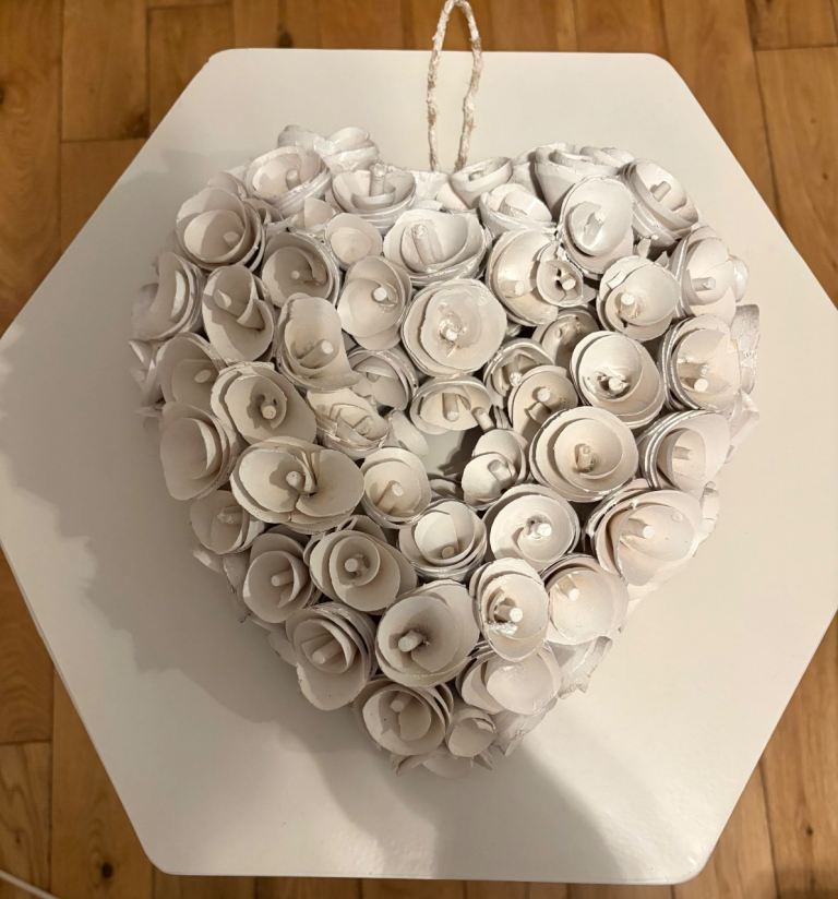 Rose heart shaped decoration