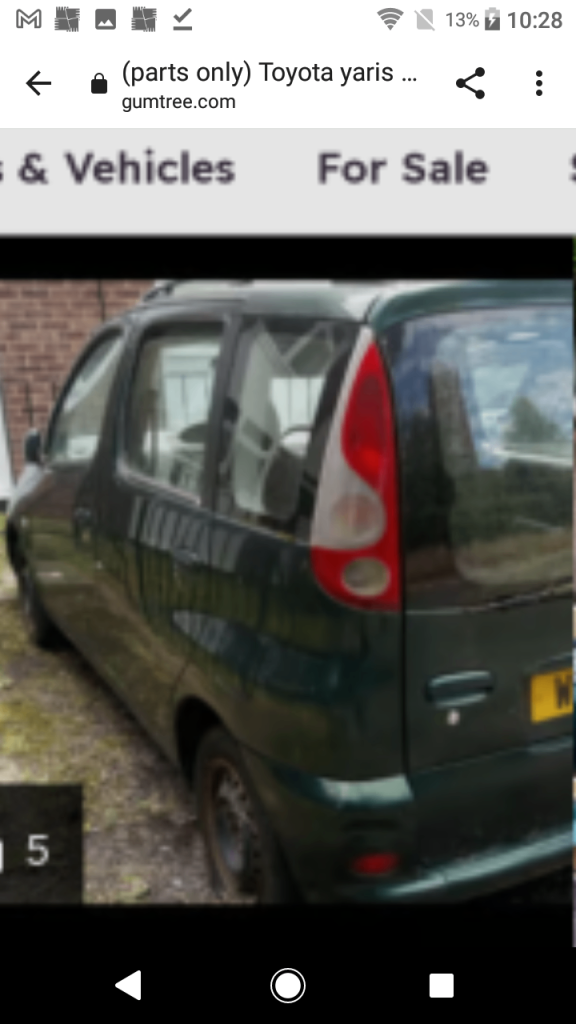 Toyota yaris verso mpv (spare parts)