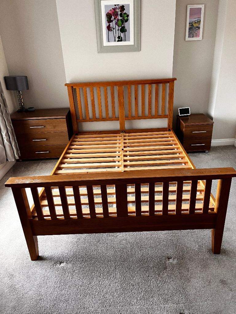 Solid Oak Double Bed