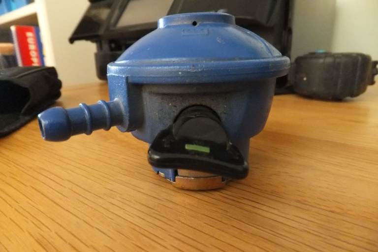 Gas Regulator for Barbecue/Camping – Blue, Good Condition