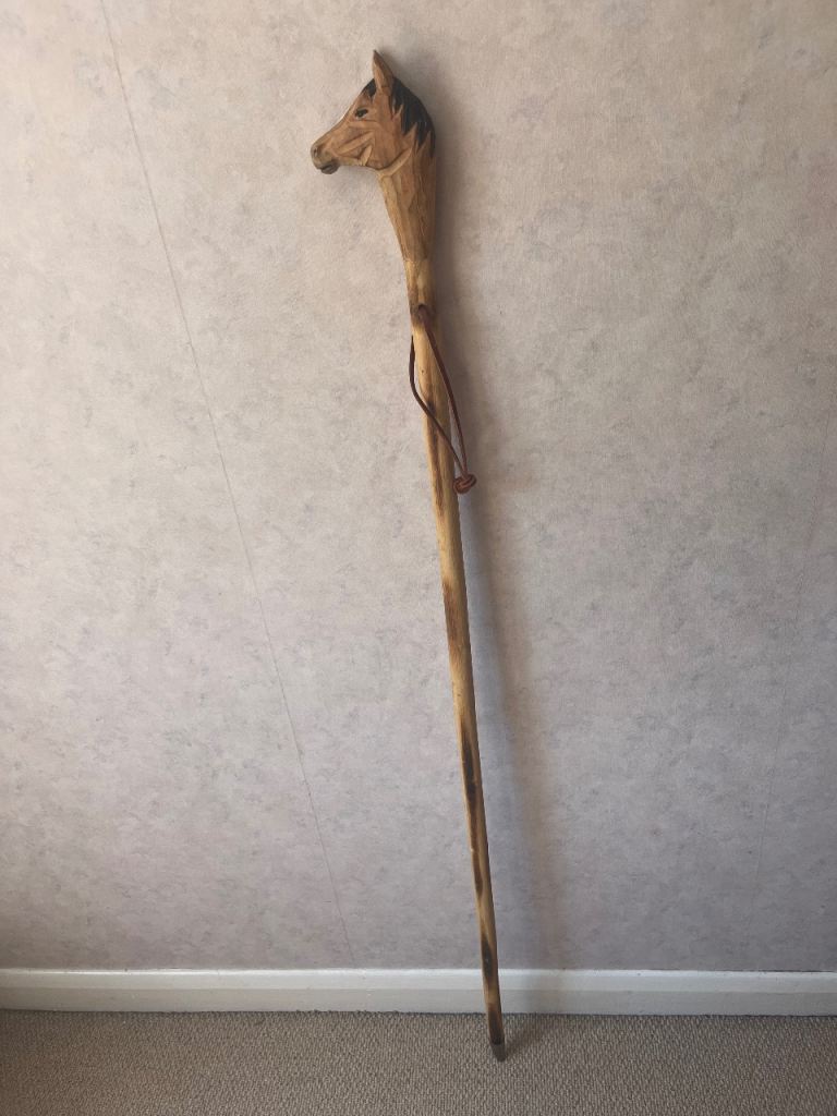 Hand-Carved Horse Head Walking Stick