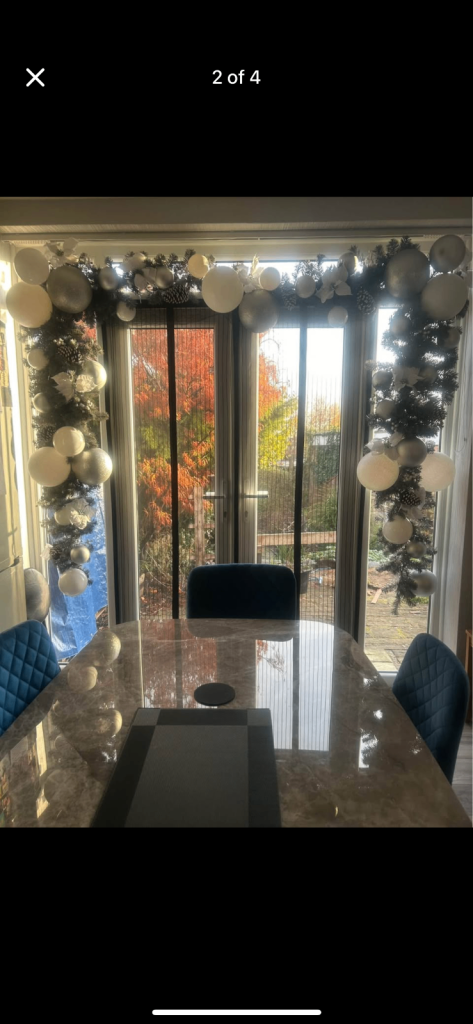 Large White/Silver Christmas Garland