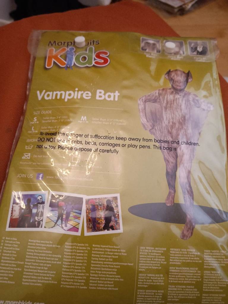 Morphsuits  kids Vampire bat 