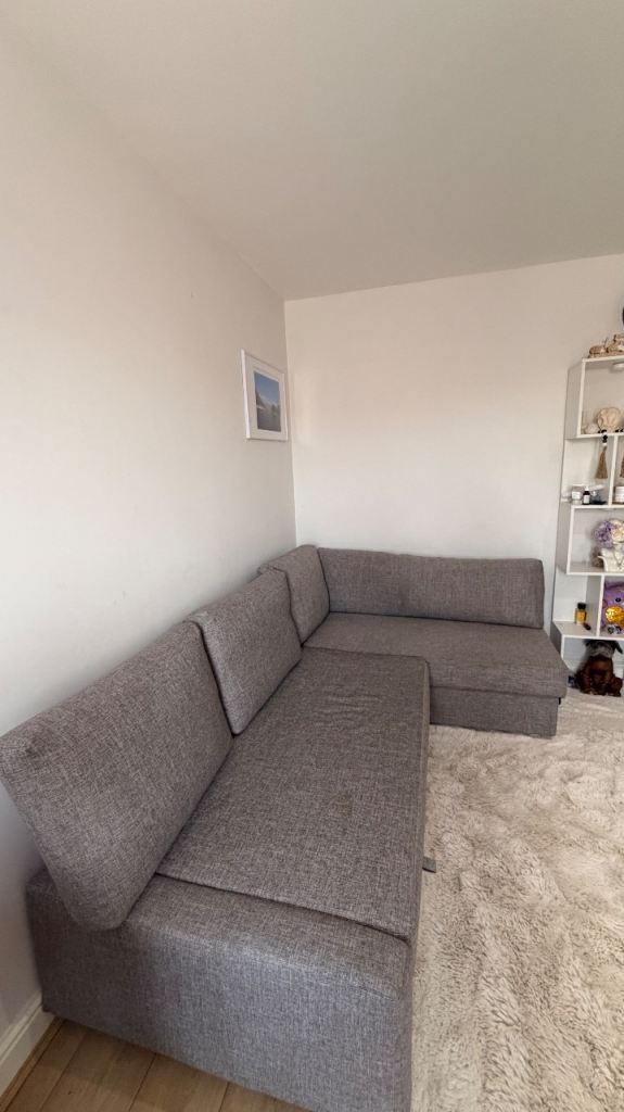 Grey Corner Sofa Bed with Storage – Good Condition