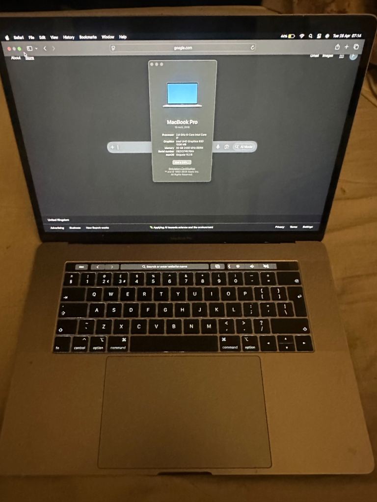 2018 Apple MacBook Pro i7 32GB RAM 