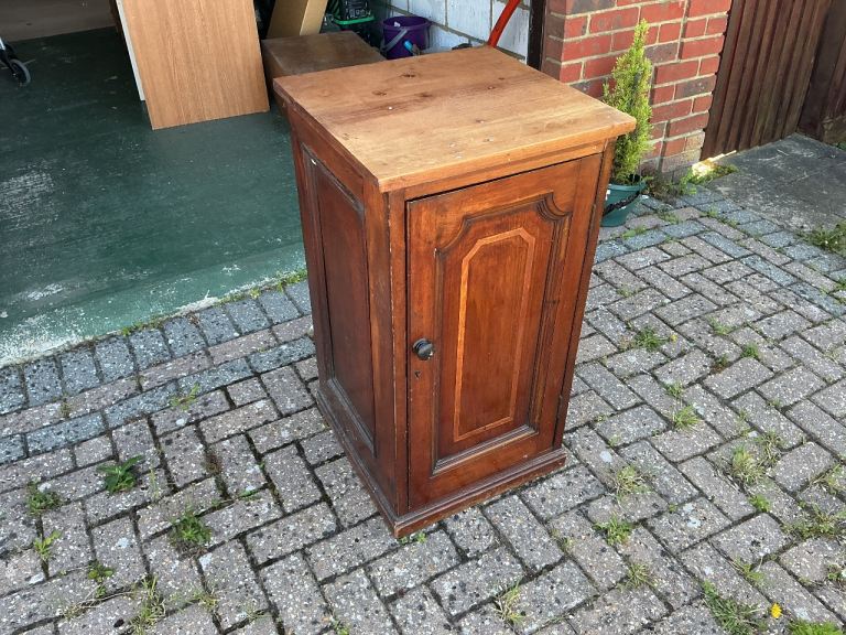 Solid wooden vintage cabinet ideal storage.