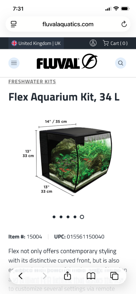 Fluval flex 34l acquarium