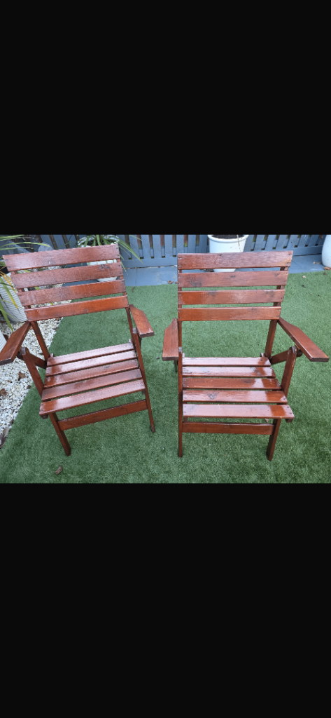Wooden garden chairs