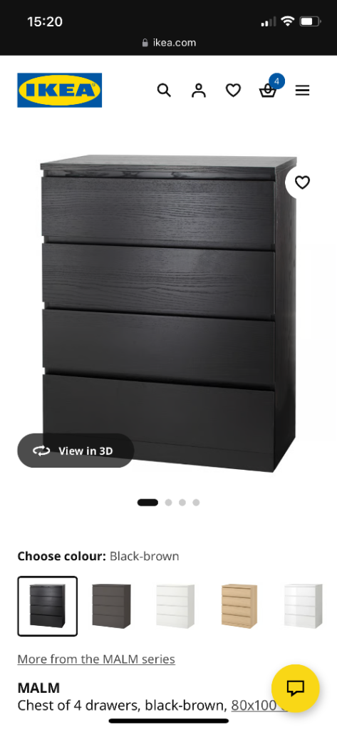 Ikea Malm chest of drawers bedroom set