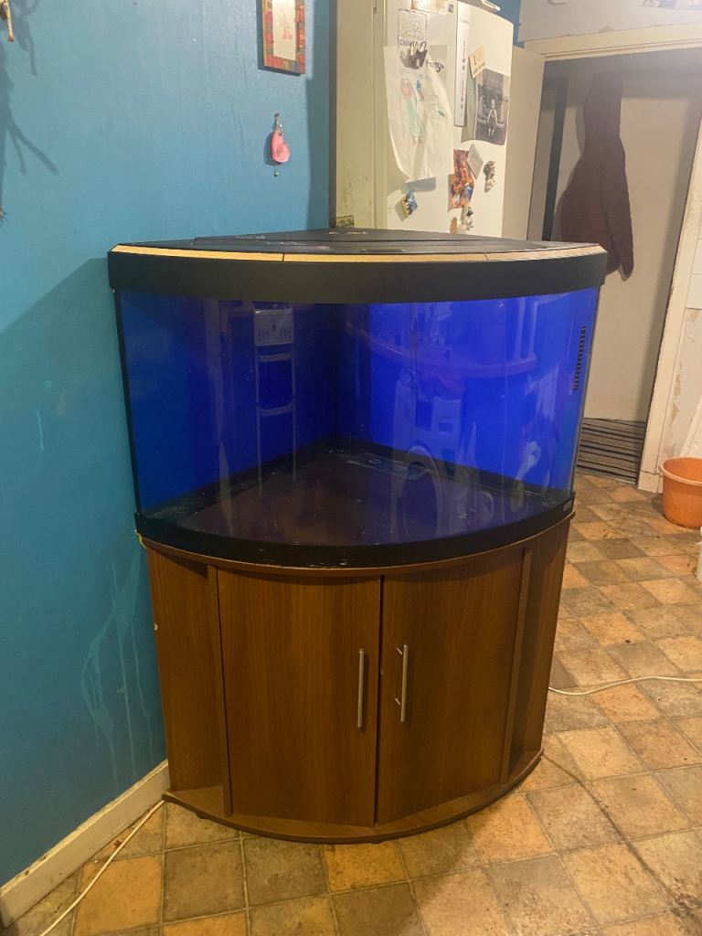 awuarium corner unit caninet with lid and light