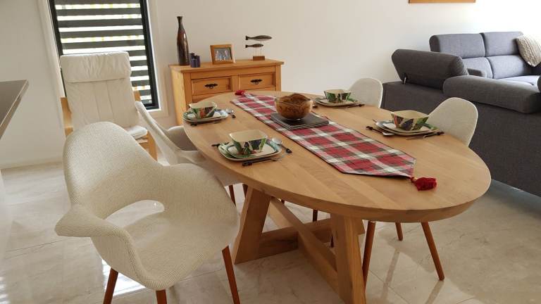 image for Nick Scali Jordana modern oval dining table - solid eucalyptus wood 2.6 x 1.25 m